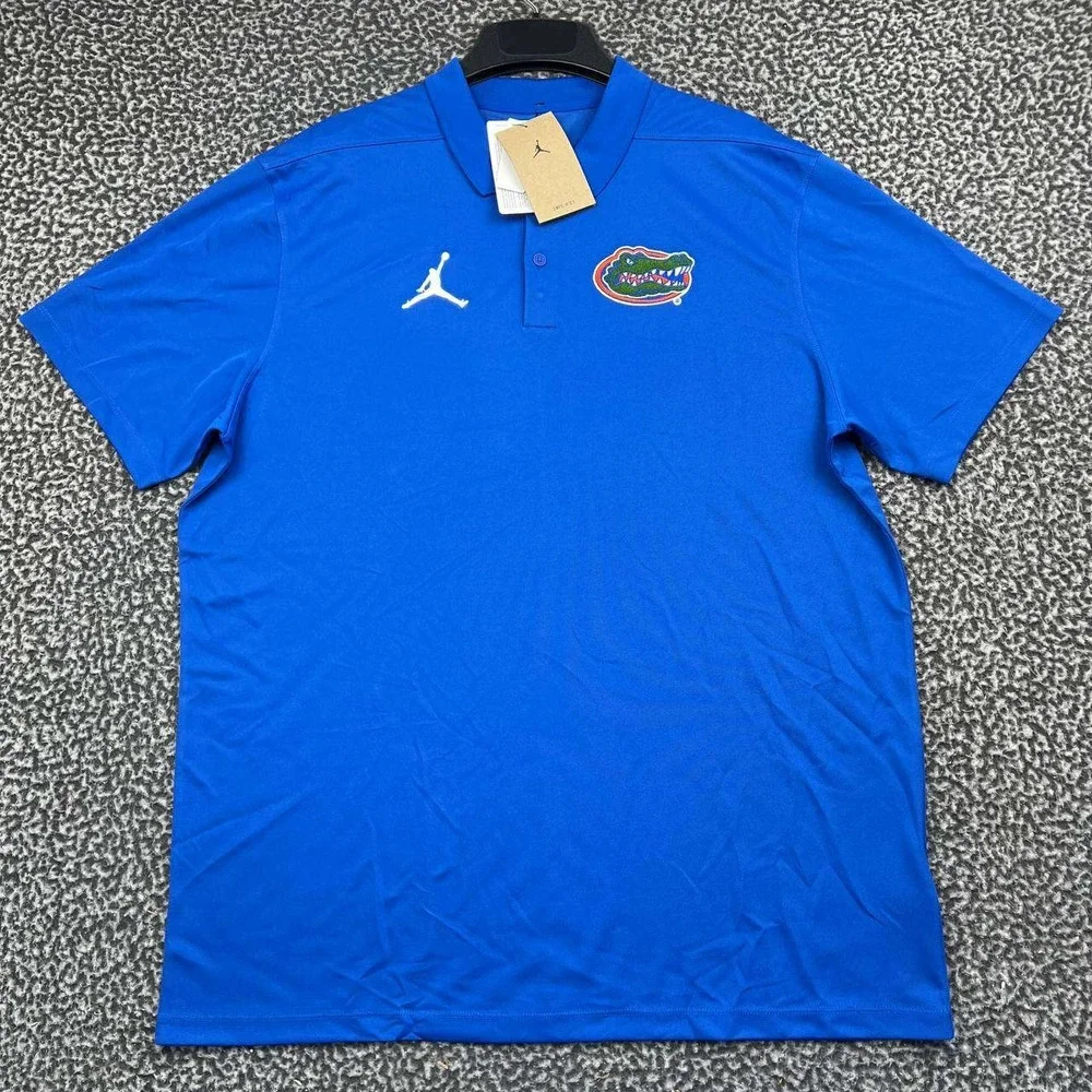 Air Jordan Florida Gators Dri-FIT Polo Shirt Men Large Blue Jumpman NCAA New L